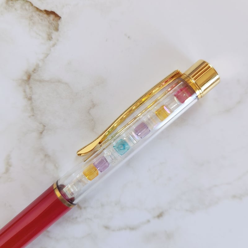 ビーズボールペン【ローズ✕スクエア】 | K'sLily STORE