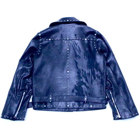 PEGRU×ARCANA Pearl studs Double riders jacket