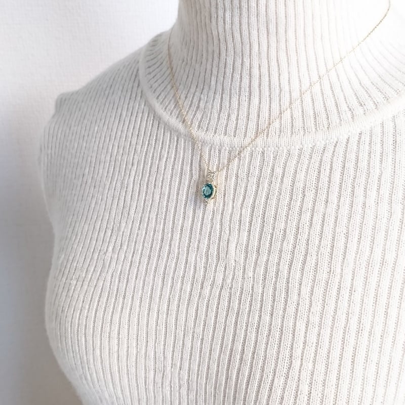 アパタイト・ダイヤ入ペンダント | 工房/Kecchi 