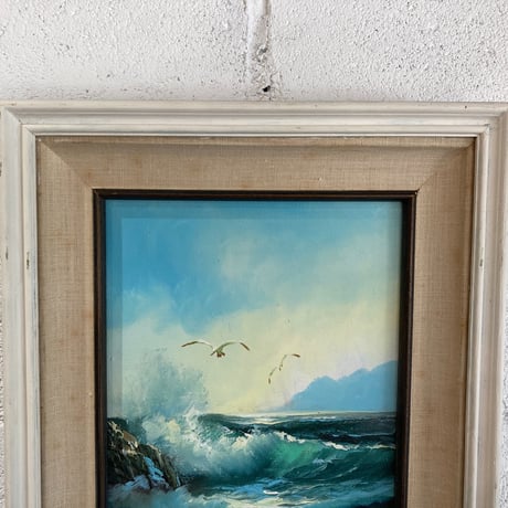 70s “Beach Waves” oil painting