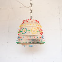 70s Beaded bird lamp