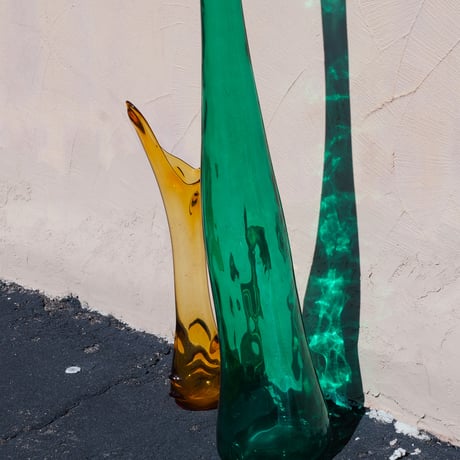Yellow glass flower vase