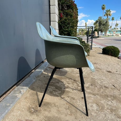 60s Eames arm shell chair set sea form green