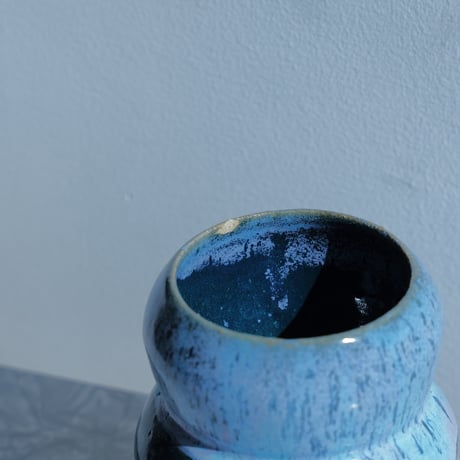 70s Flower vase  Blue ocean