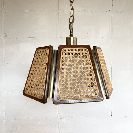 70s Rattan pendant lamp
