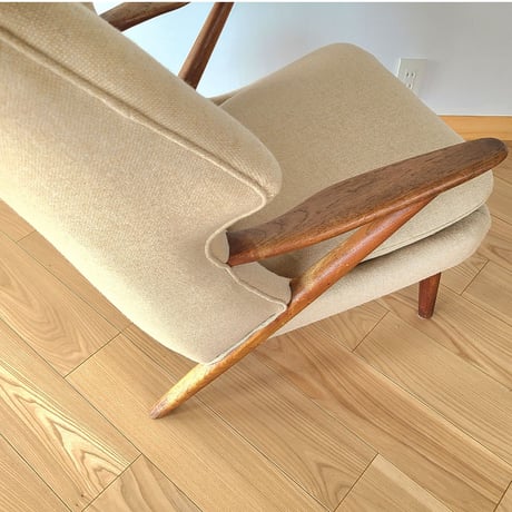 50s Kurt Olsen   Wingback Lounge Chair in Teak