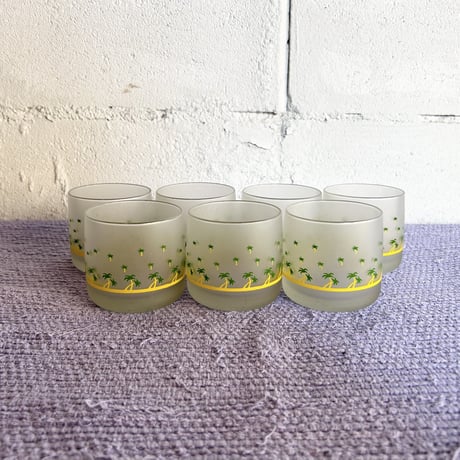 70s Palm tree glass