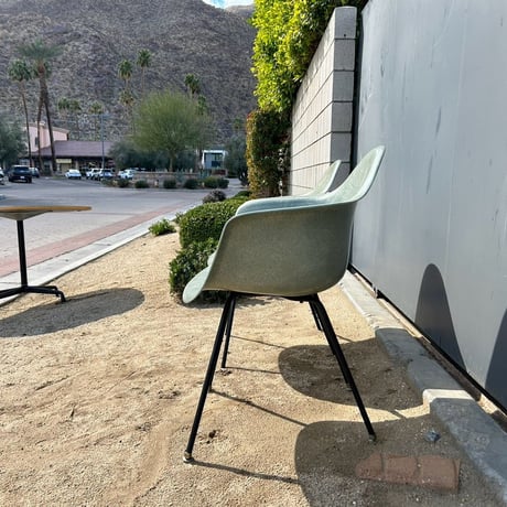 60s Eames arm shell chair set sea form green