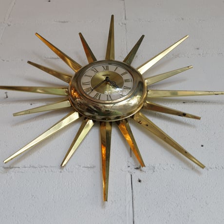50s Golden Sunburst clock