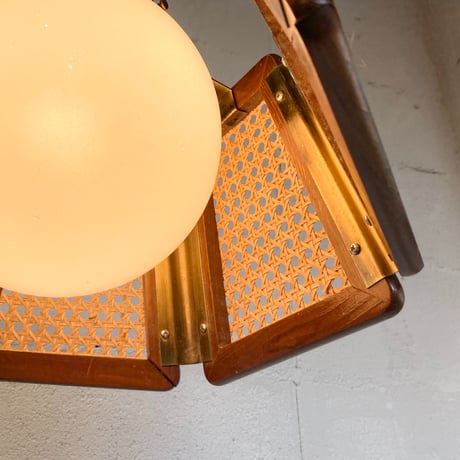 70s Rattan pendant lamp