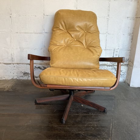 60s Swedish leather lounge chair