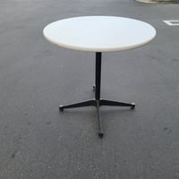 80s Herman Miller Eames Round Contract Table  white