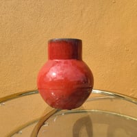 Red flower vase