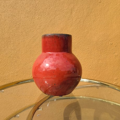 Red flower vase