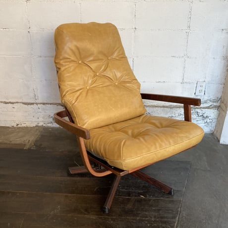 60s Swedish leather lounge chair