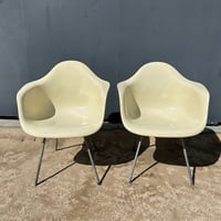 60s Eames Lemon yellow arm shell chair  set
