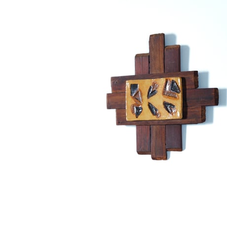 Wall sculpture wood ＆ tile