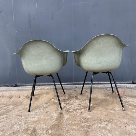 60s Eames arm shell chair set sea form green