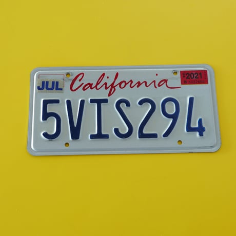 Carifornia License plate  2