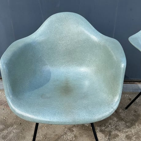 60s Eames arm shell chair set sea form green