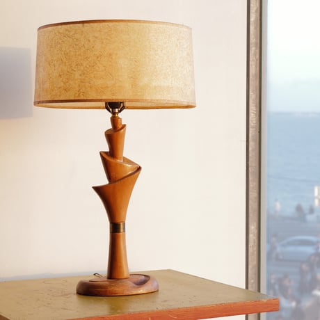 50s wood lamp