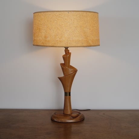 50s wood lamp