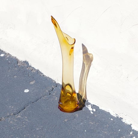 Yellow glass flower vase