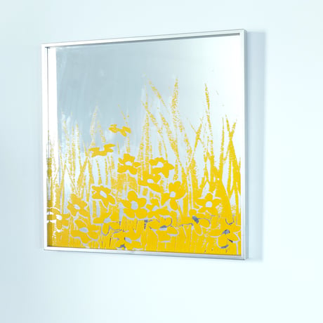 70s flower mirror