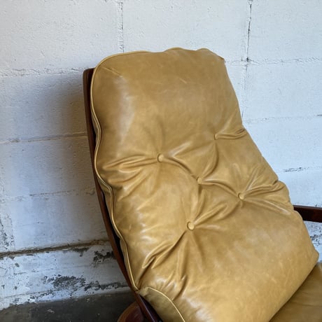 60s Swedish leather lounge chair