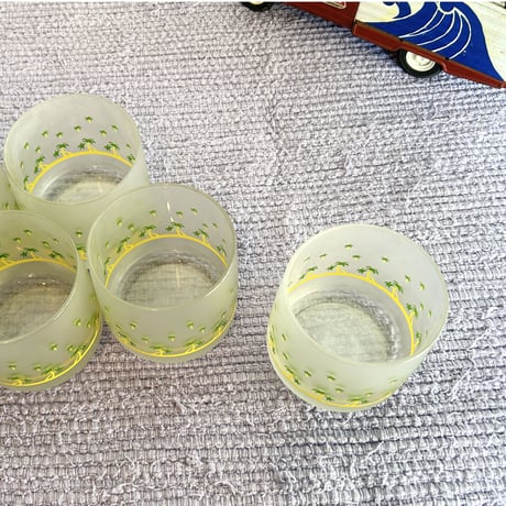 70s Palm tree glass