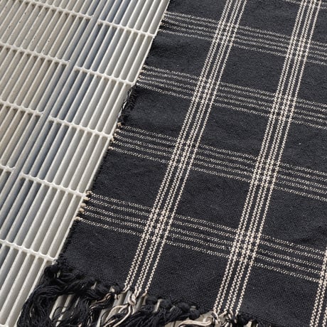 80s USA  Rug  Black checked