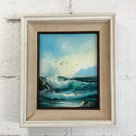 70s “Beach Waves” oil painting