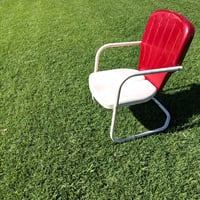 80s Iron chair Red/White