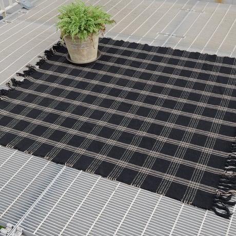 80s USA  Rug  Black checked