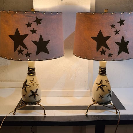 50s Starburst Fiberglass lamp set