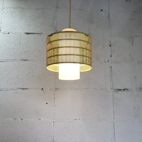 60s mellow yellow mesh pendant lamp