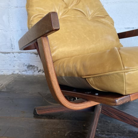 60s Swedish leather lounge chair