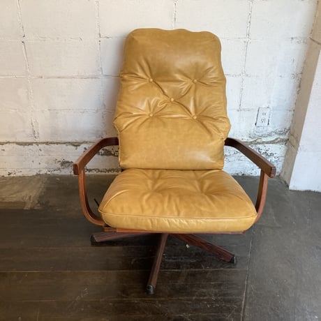 60s Swedish leather lounge chair