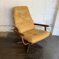 60s Swedish leather lounge chair