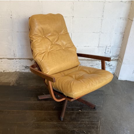 60s Swedish leather lounge chair