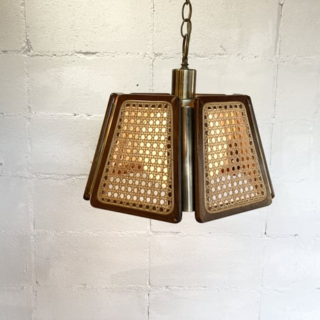 70s Rattan pendant lamp