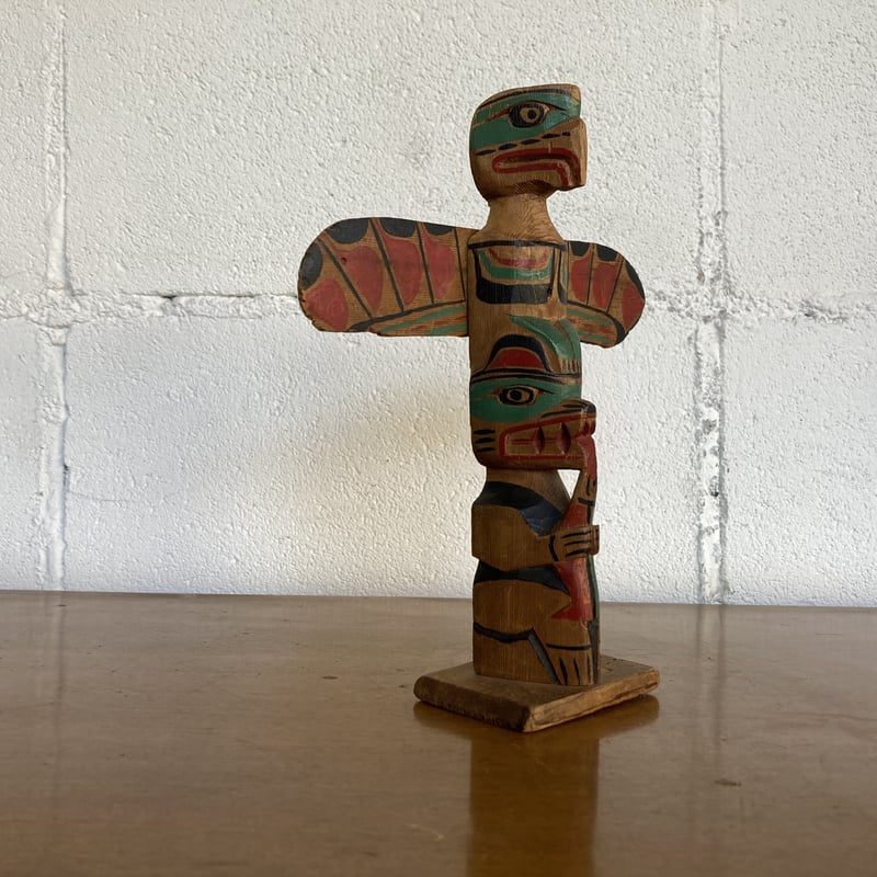 トーテムポール　置物　アメリカ　ヴィンテージ　ビンテージ トーテムポール置物アメリカヴィンテージビンテージ