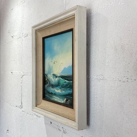 70s “Beach Waves” oil painting