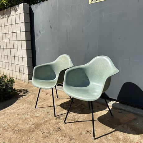 60s Eames arm shell chair set sea form green