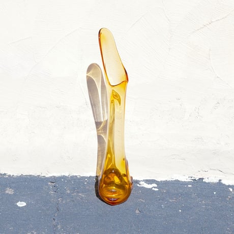 Yellow glass flower vase