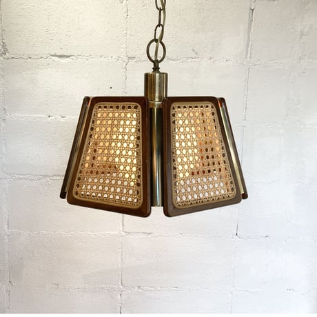 70s Rattan pendant lamp