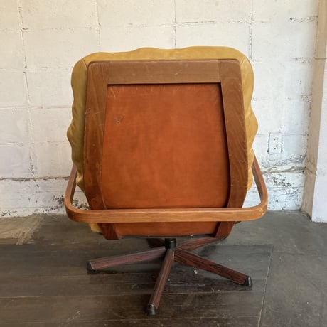 60s Swedish leather lounge chair