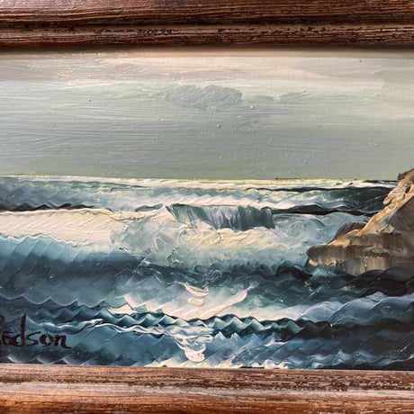 70s “Waves” oil painting