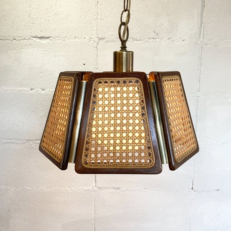 70s Rattan pendant lamp