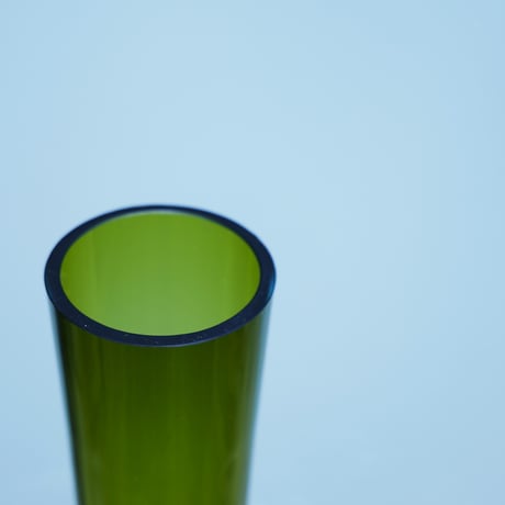 Smoky Green glass flower vase